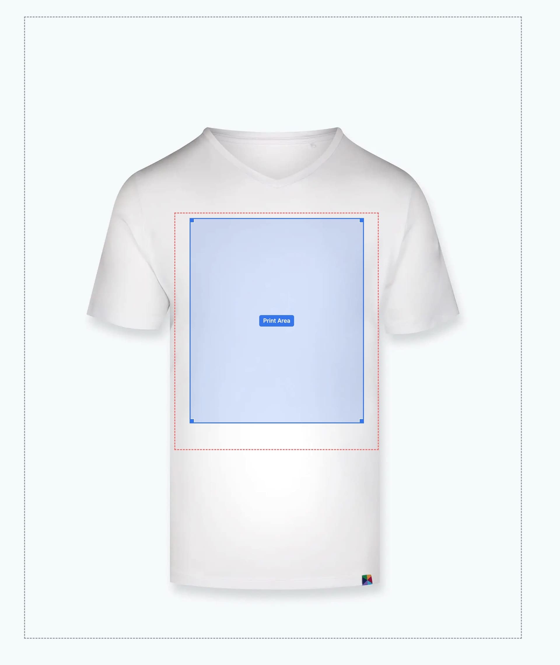 T-shirt print area visualization