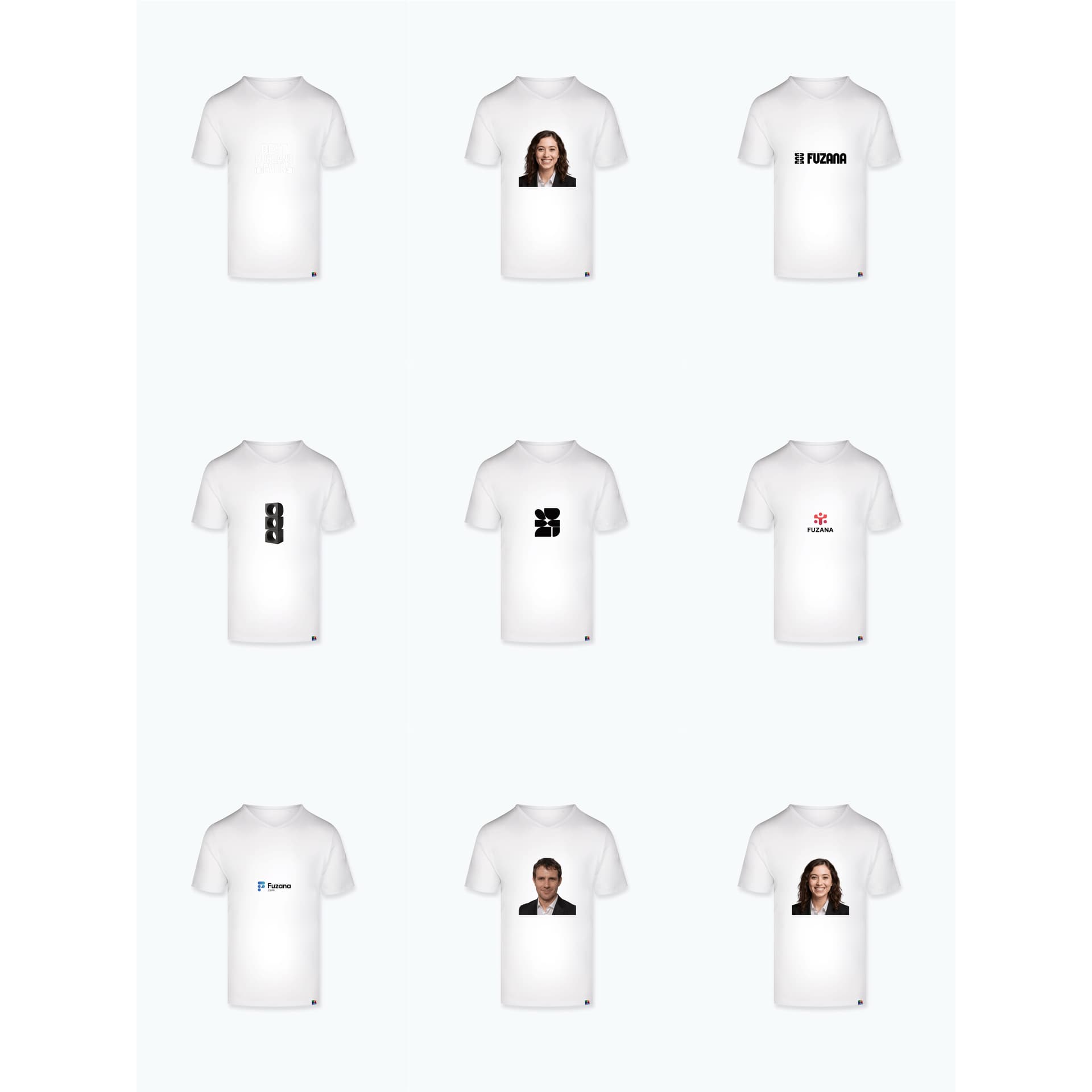 Bulk product photography for t-shirts