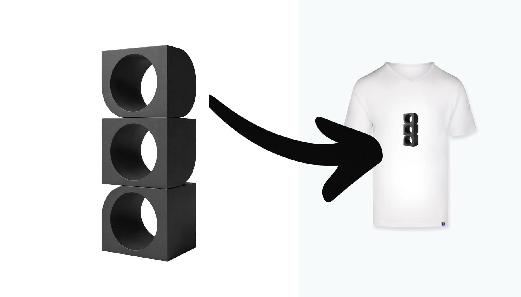 AI t-shirt mockup black variant 2