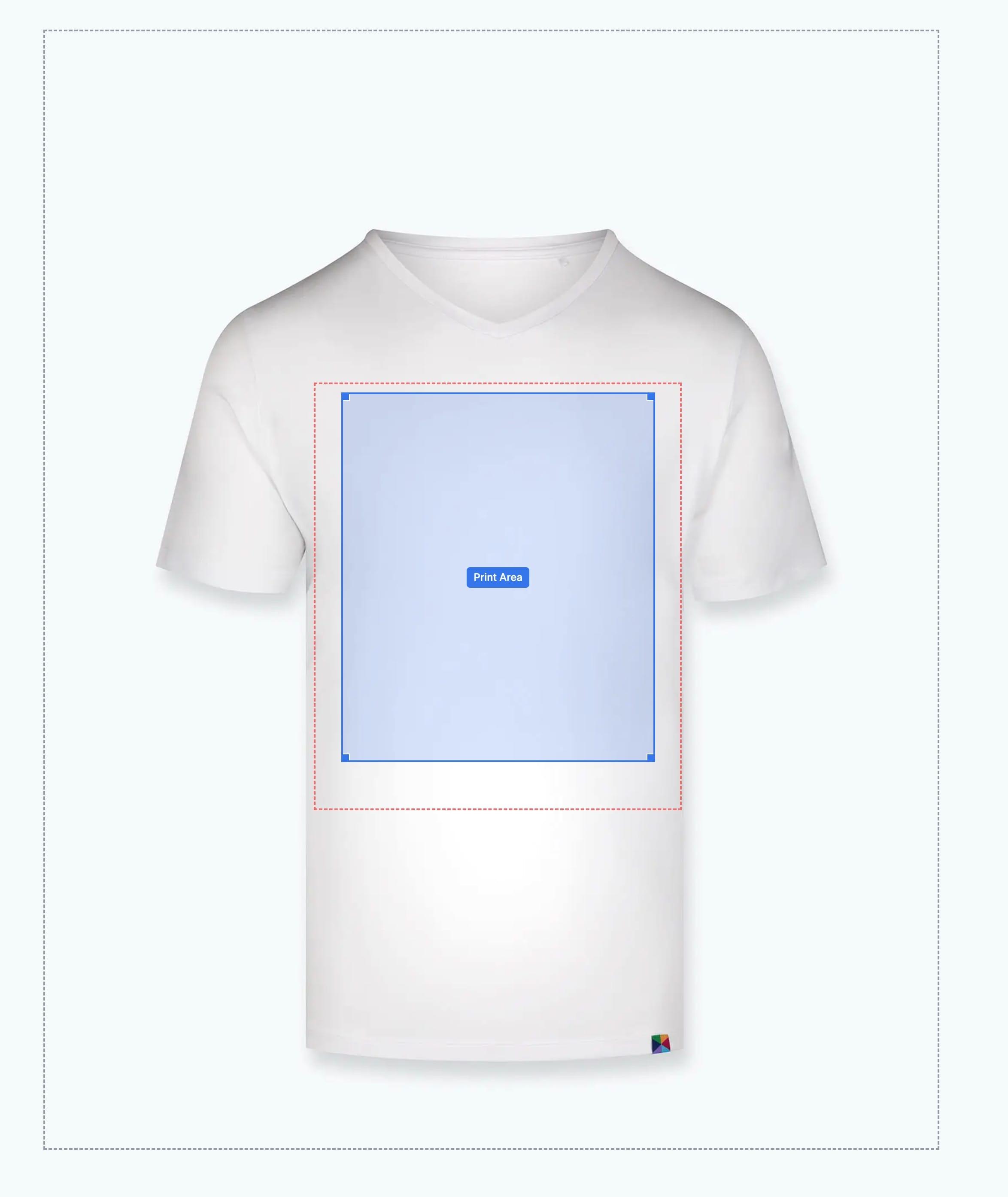 T-shirt print area visualization