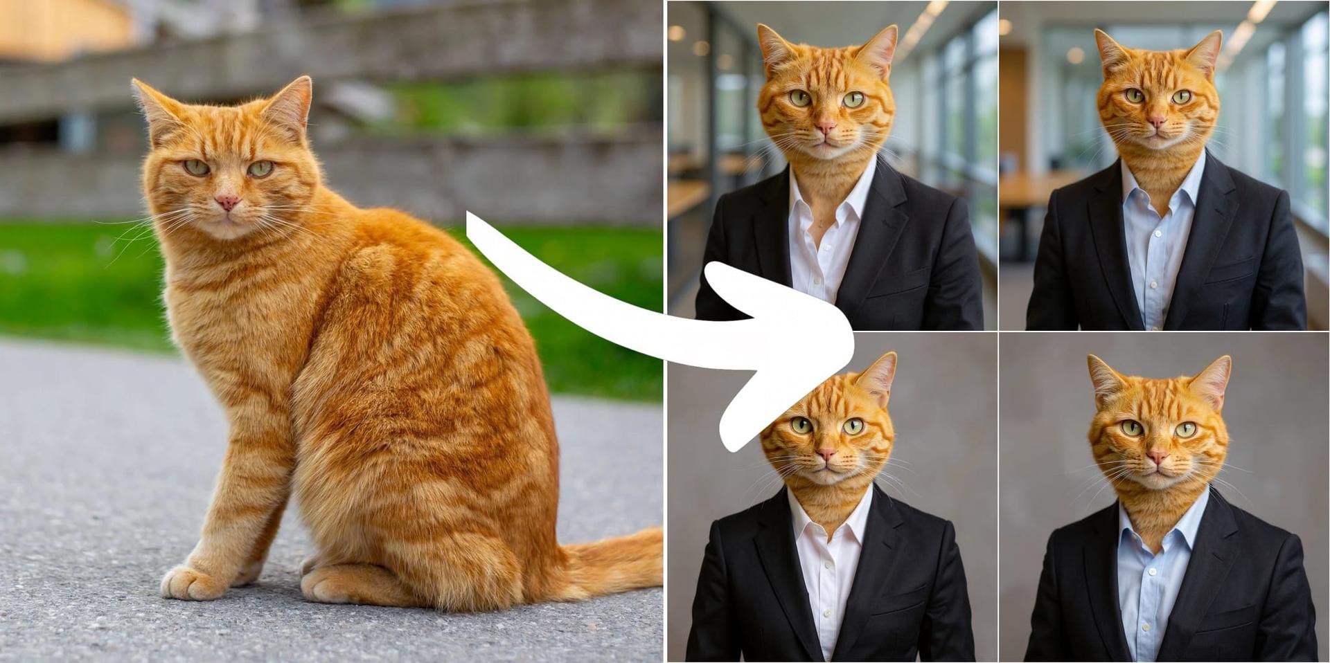AI-generated professional cat headshot