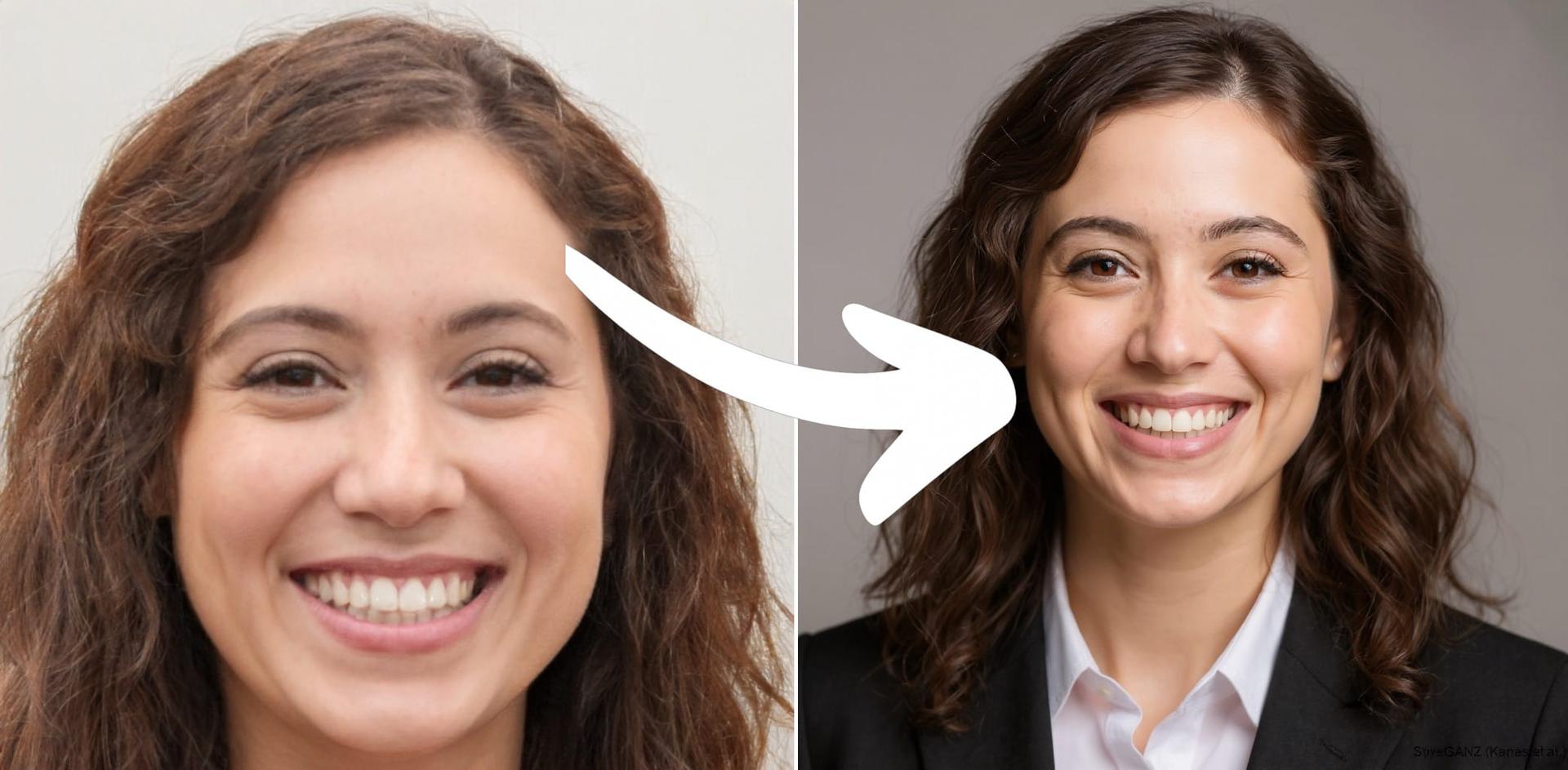 AI-generated professional female headshot at the office