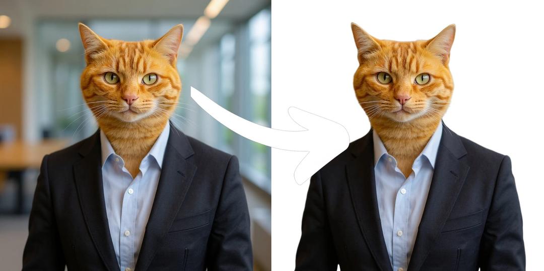 AI background removal example - clean cutout