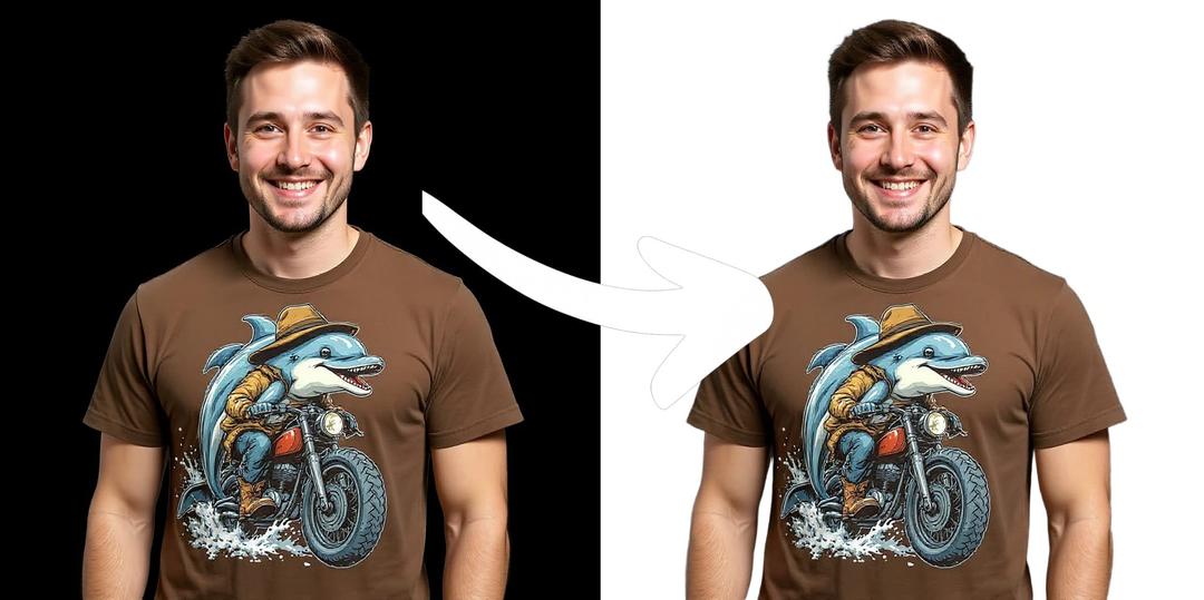 Model photo with background removed