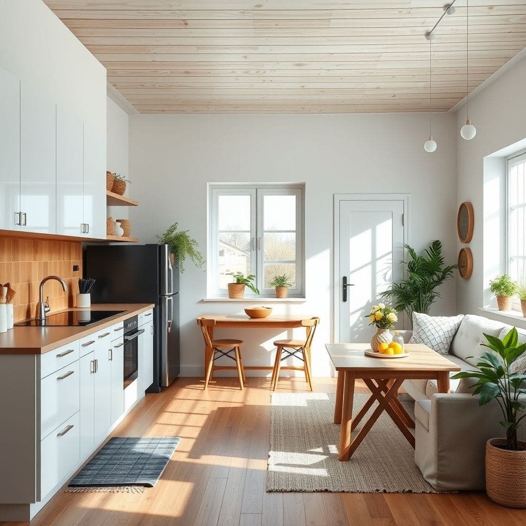 Airbnb Kitchen Living Combo design example 1