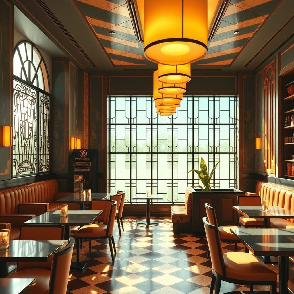 Art Deco Coffee Shop design example 4
