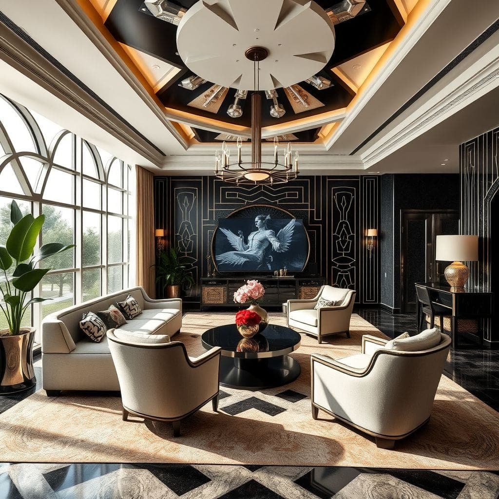 Art Deco Entertainment Room design example 2