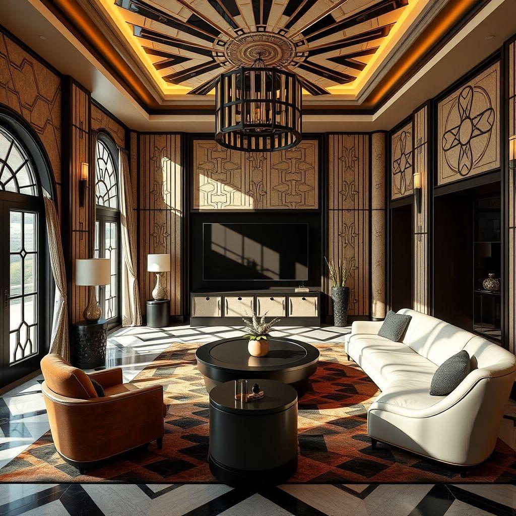 Art Deco Entertainment Room design example 3