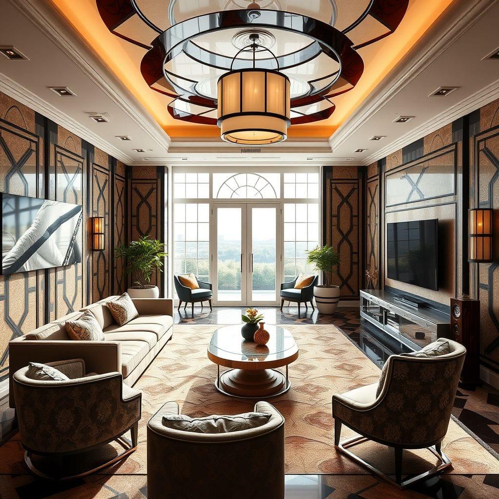 Art Deco Entertainment Room design example 4