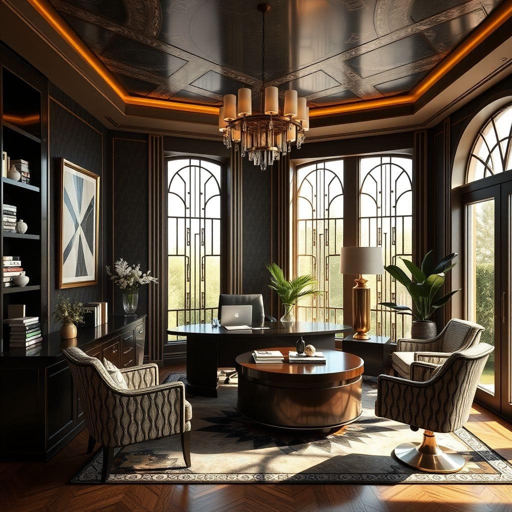 Art Deco Home Office design example 1