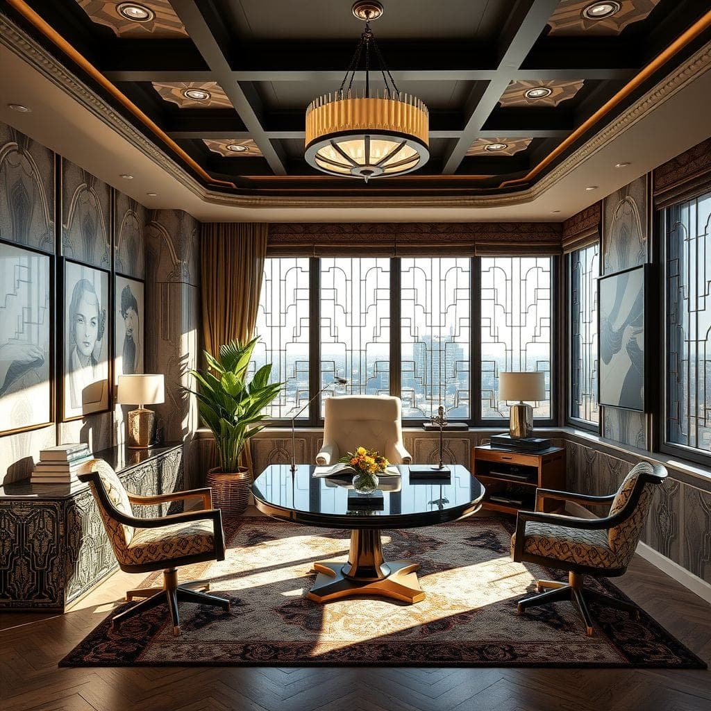 Art Deco Home Office design example 3