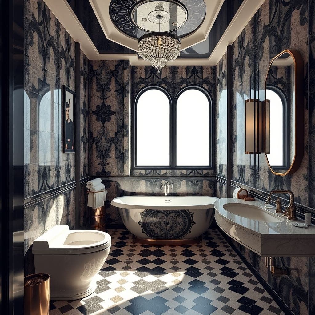 Art Deco Hotel Bathroom design example 3
