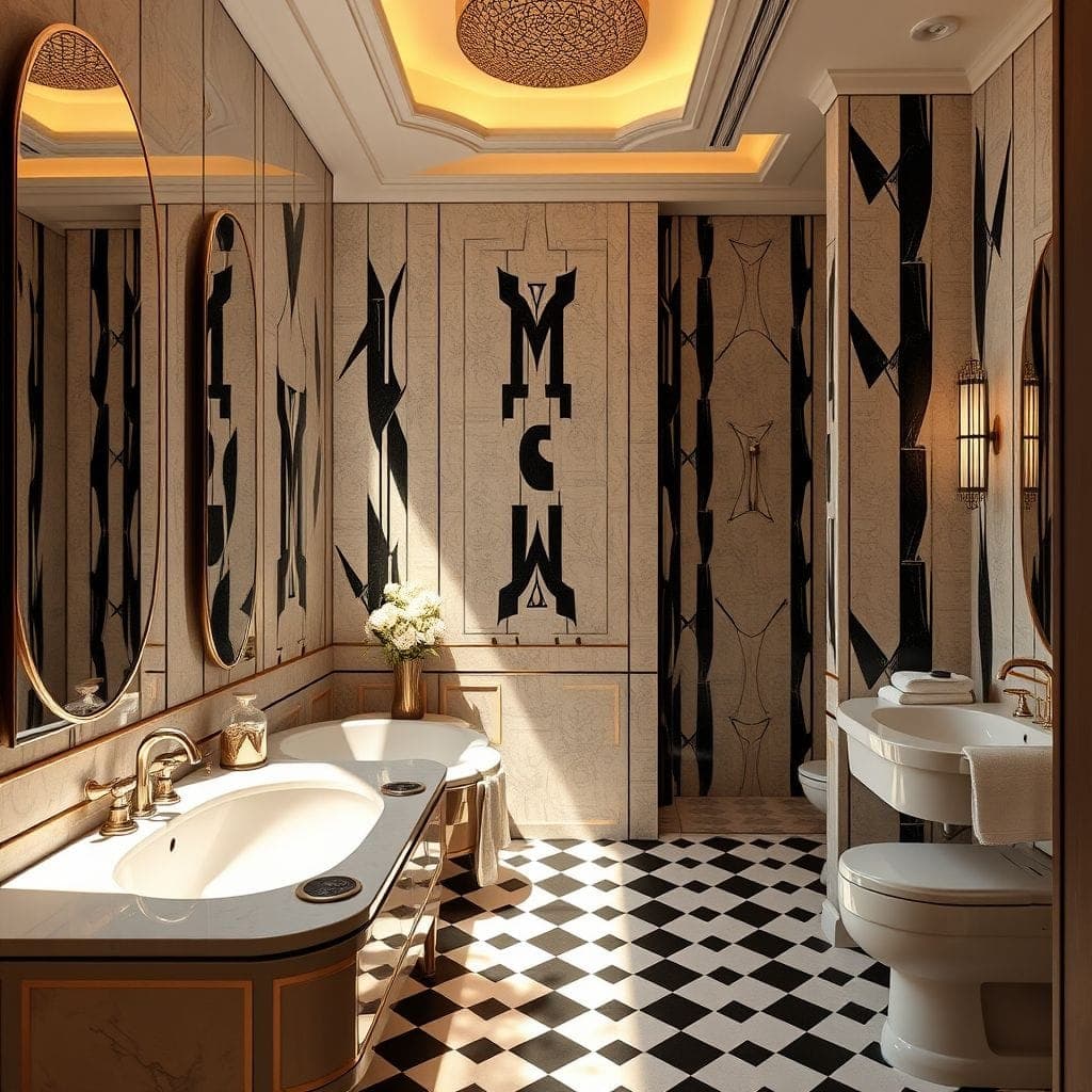 Art Deco Hotel Bathroom design example 4