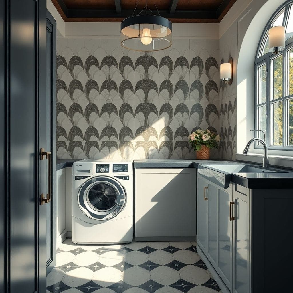Art Deco Laundry Room design example 1