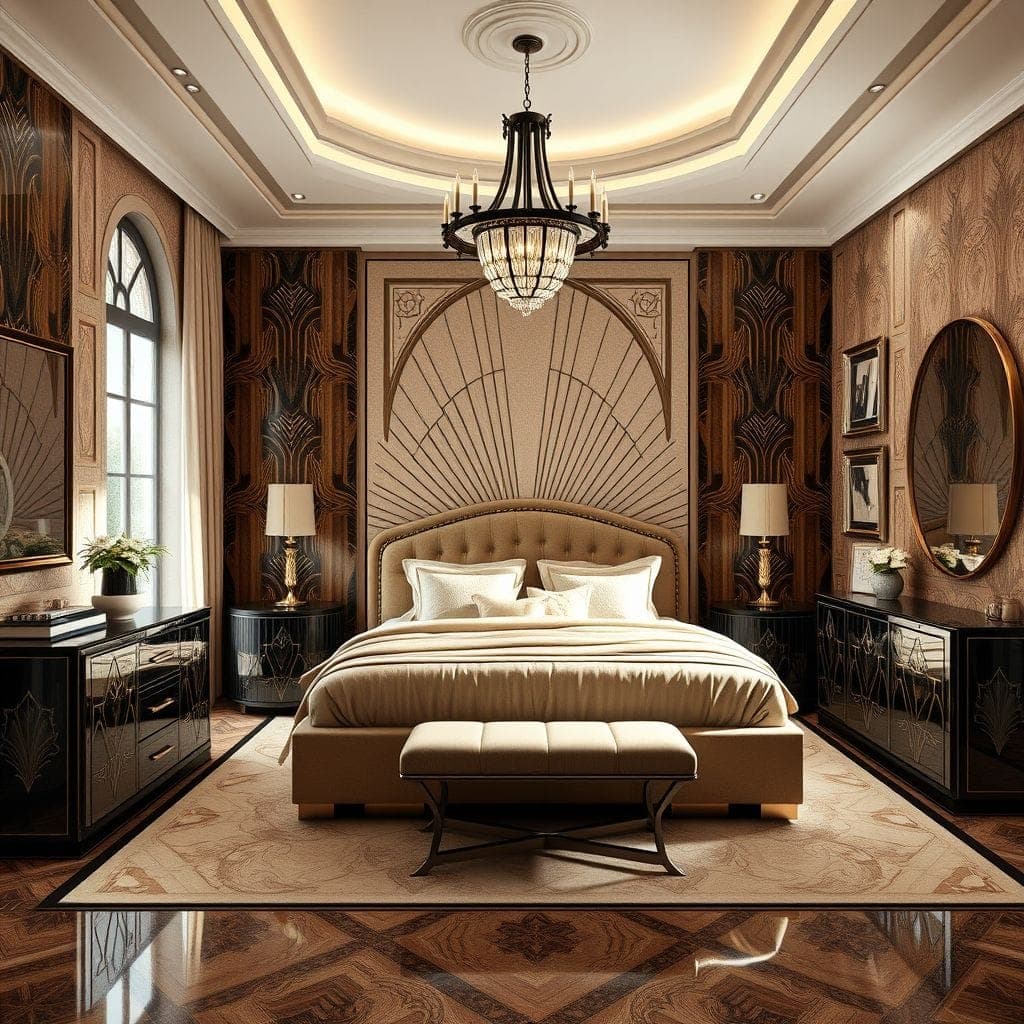 Art Deco Master Bedroom design example 1