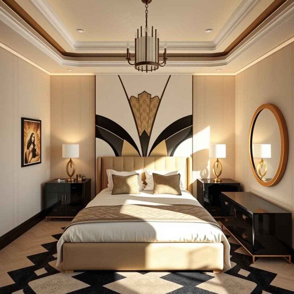 Art Deco Master Bedroom design example 3