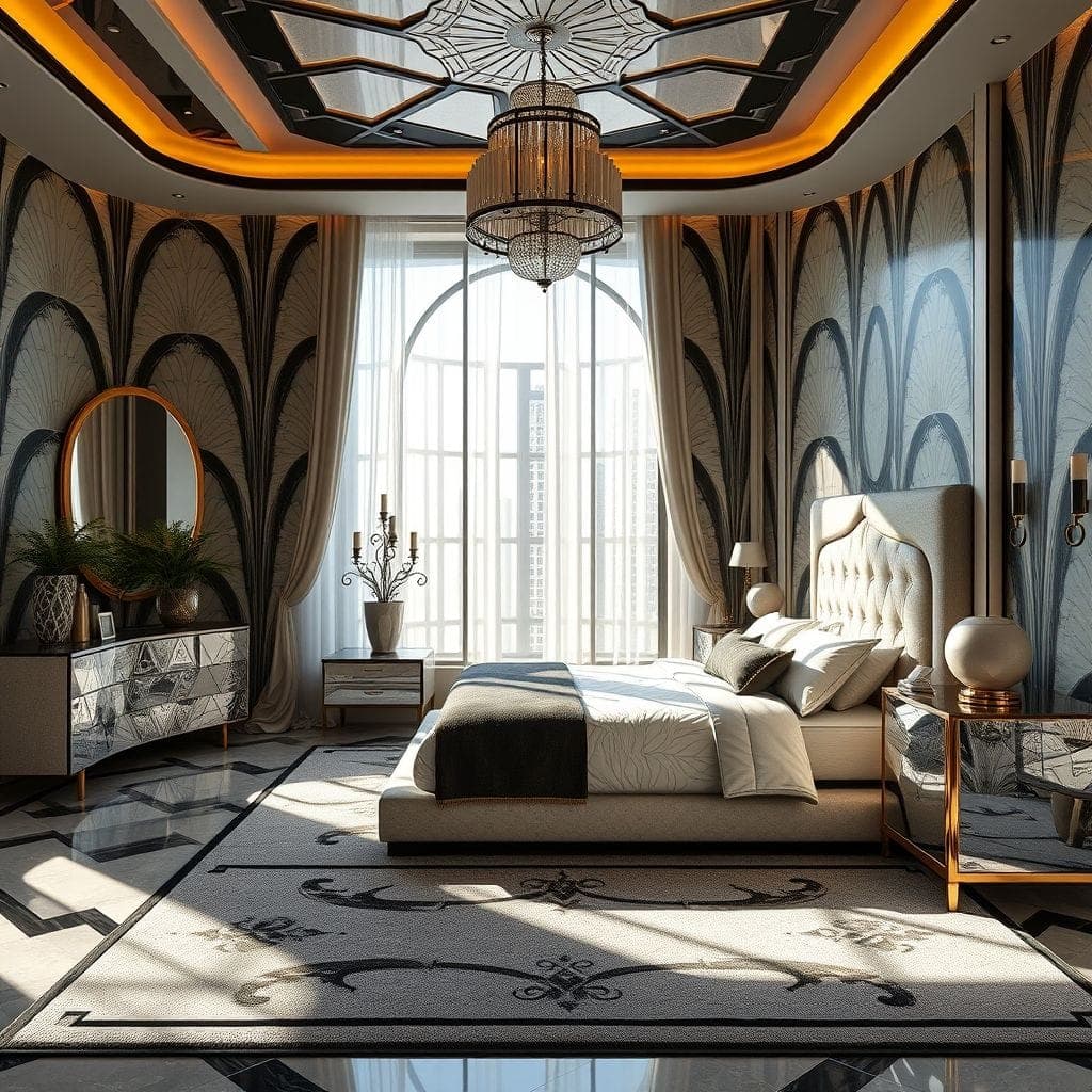 Art Deco Master Bedroom design example 4