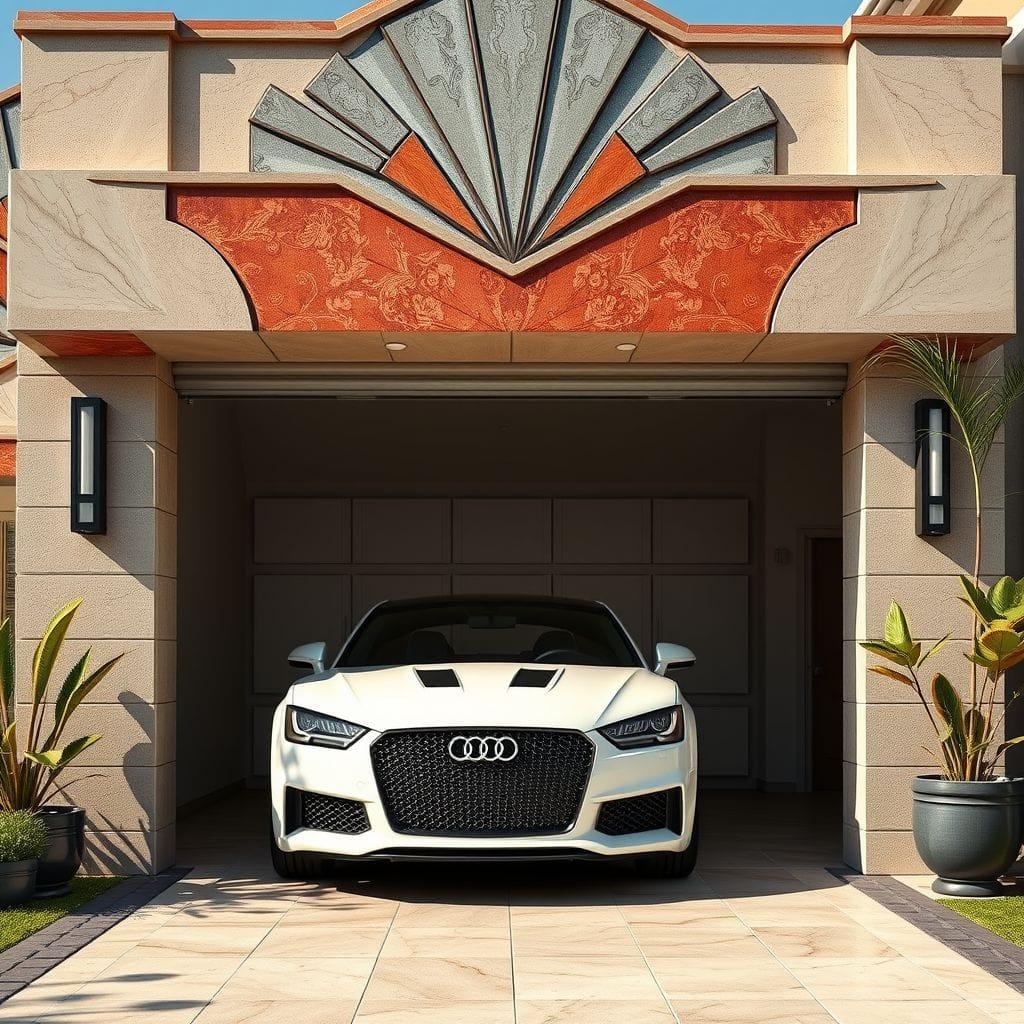 Art Deco Outdoor Garage design example 2