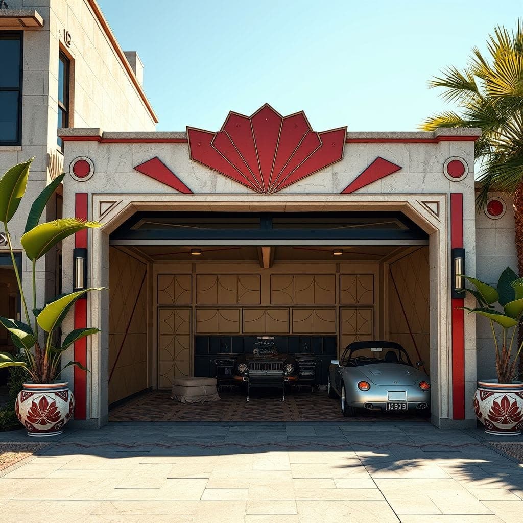 Art Deco Outdoor Garage design example 3