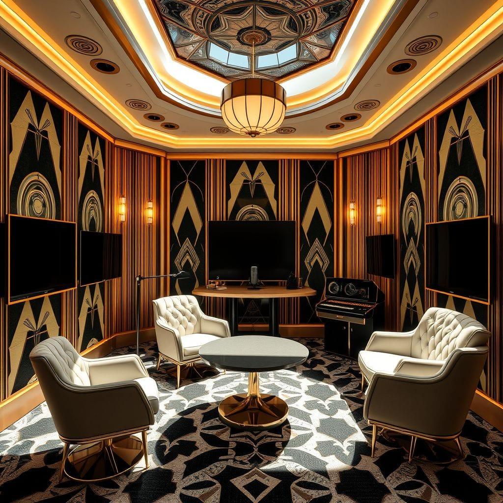 Art Deco Podcast Studio design example 1