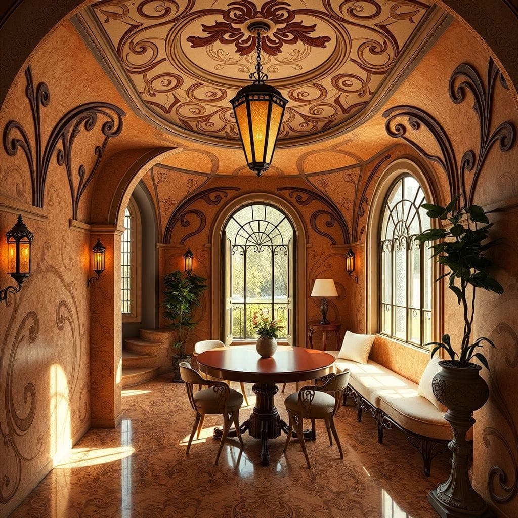 Art Nouveau Basement design example 1