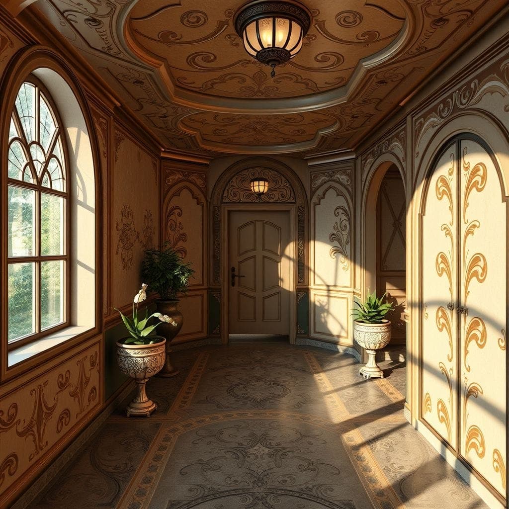 Art Nouveau Basement design example 2