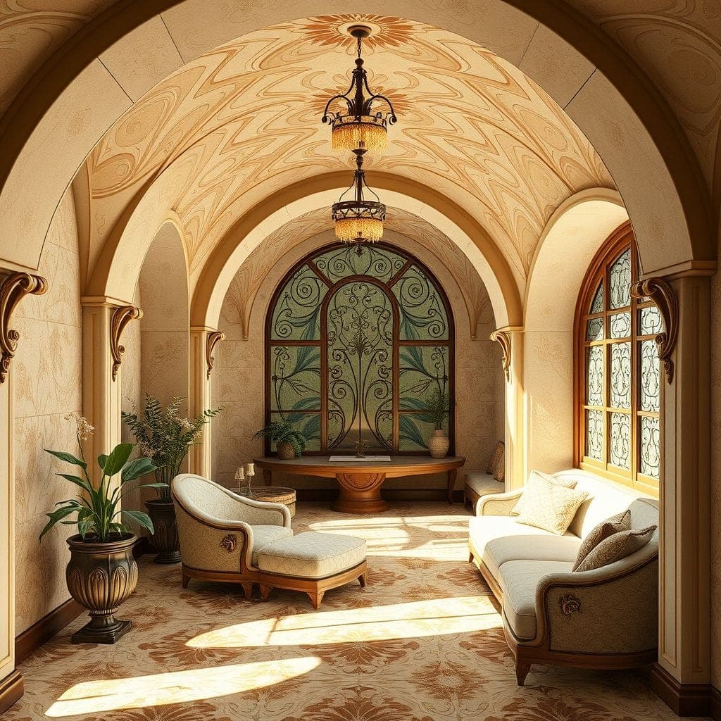 Art Nouveau Basement design example 3