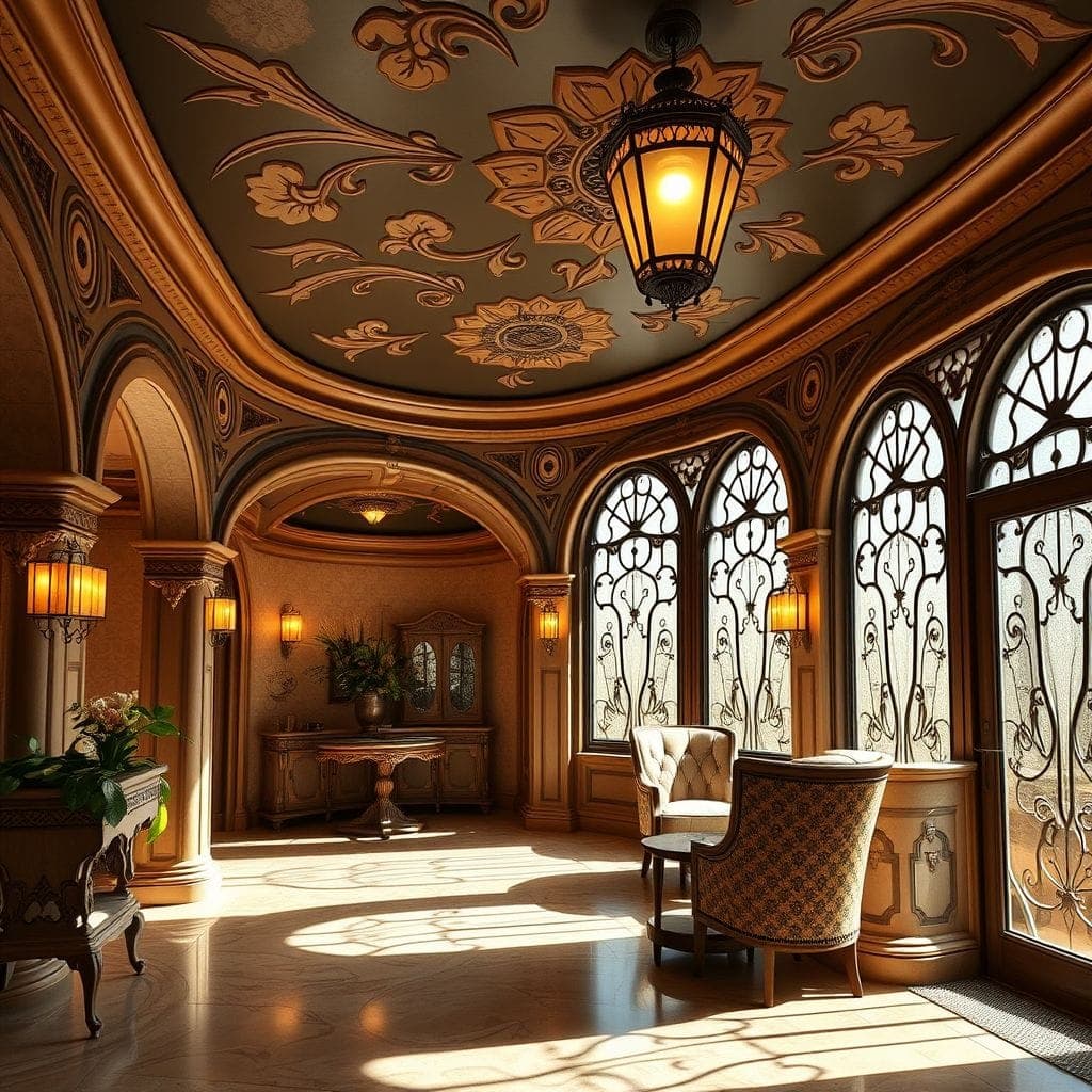 Art Nouveau Basement design example 4