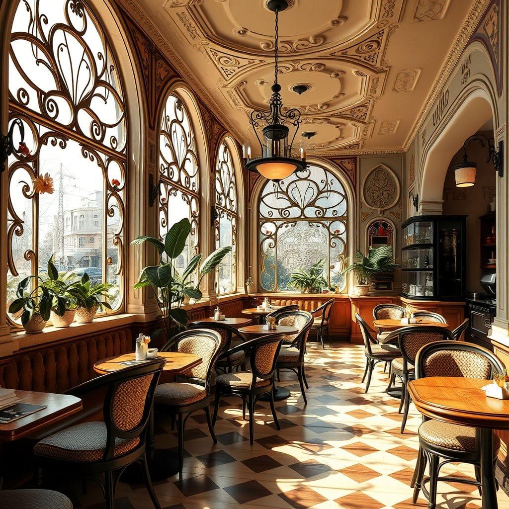 Art Nouveau Coffee Shop design example 1