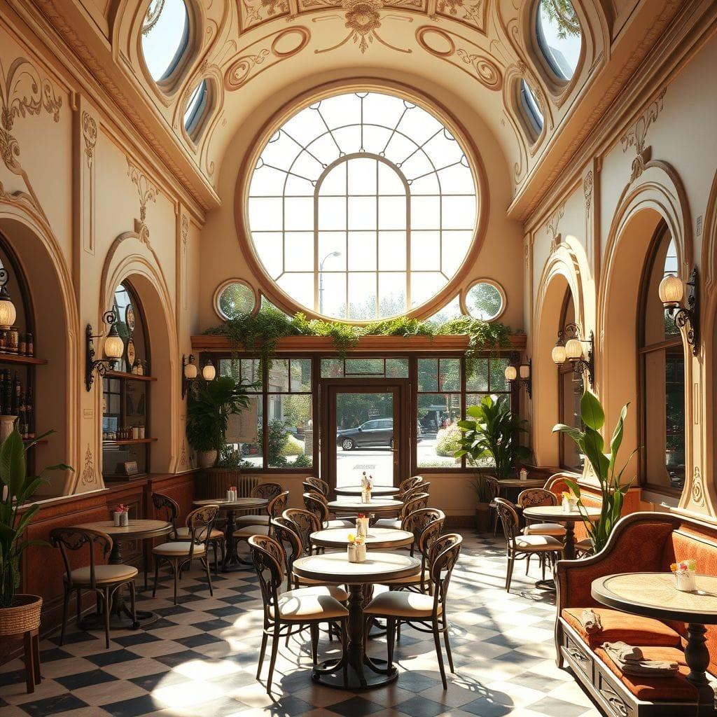 Art Nouveau Coffee Shop design example 3