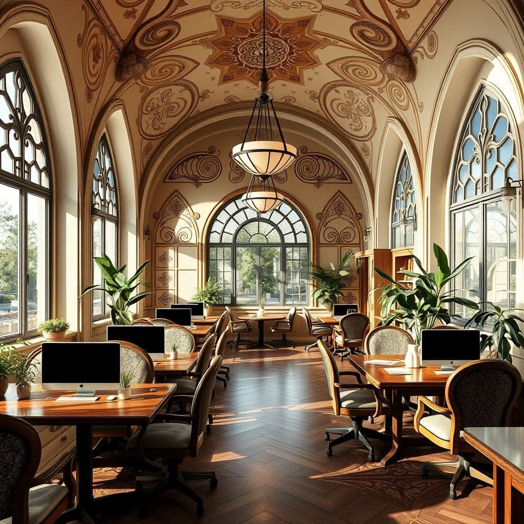 Art Nouveau Coworking Space design example 2