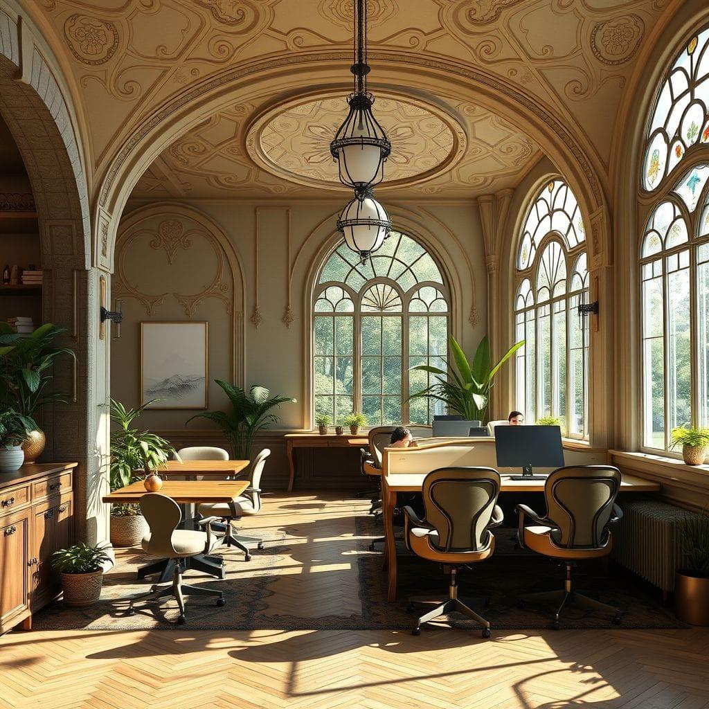 Art Nouveau Coworking Space design example 3