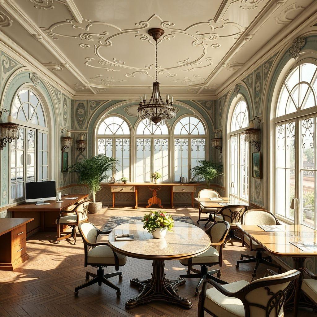 Art Nouveau Coworking Space design example 4