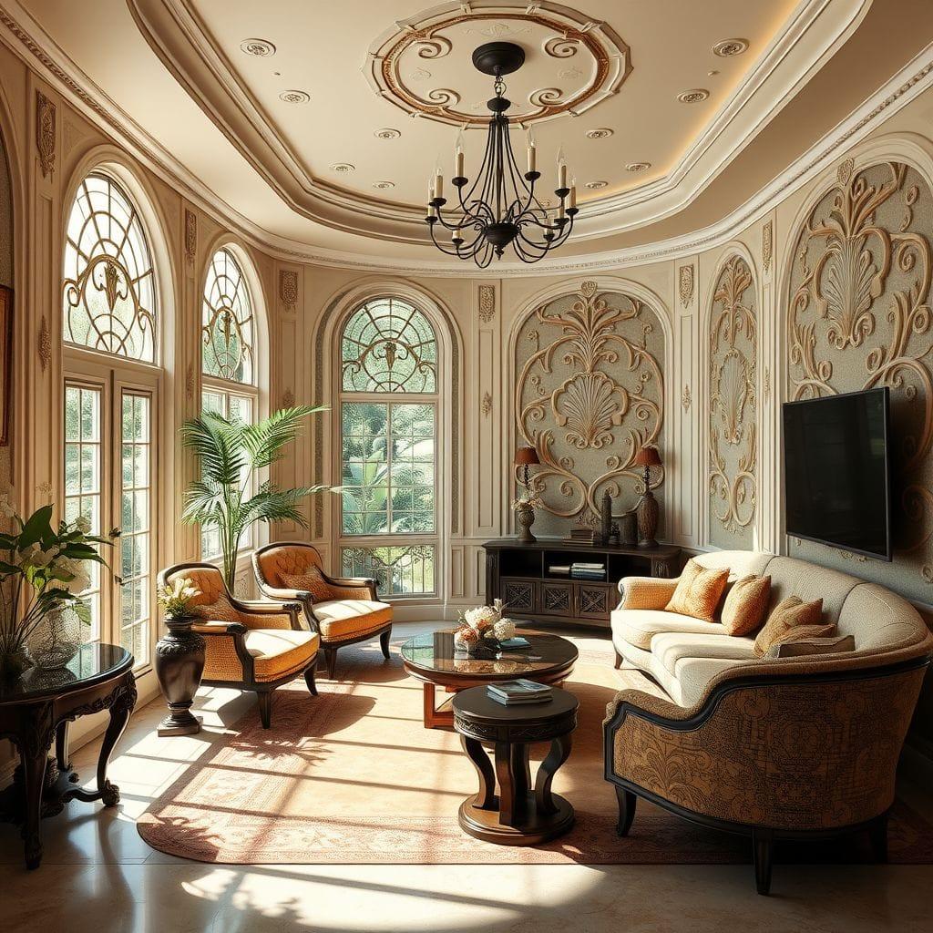 Art Nouveau Entertainment Room design example 3