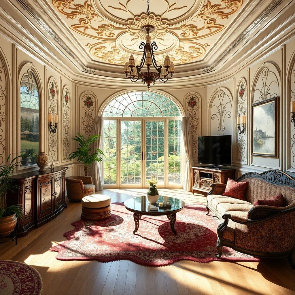 Art Nouveau Entertainment Room design example 4