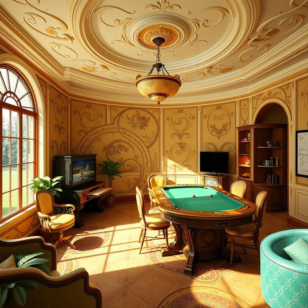 Art Nouveau Game Room design example 1