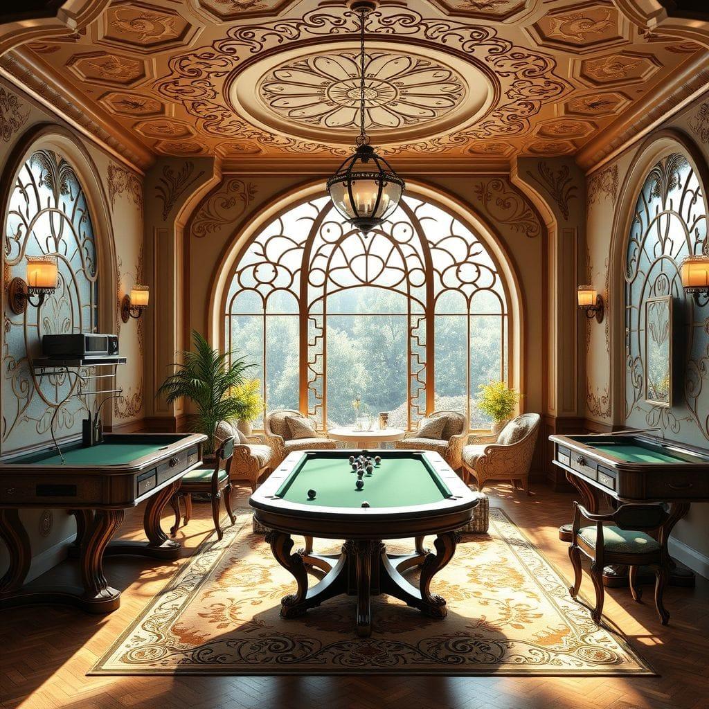 Art Nouveau Game Room design example 2