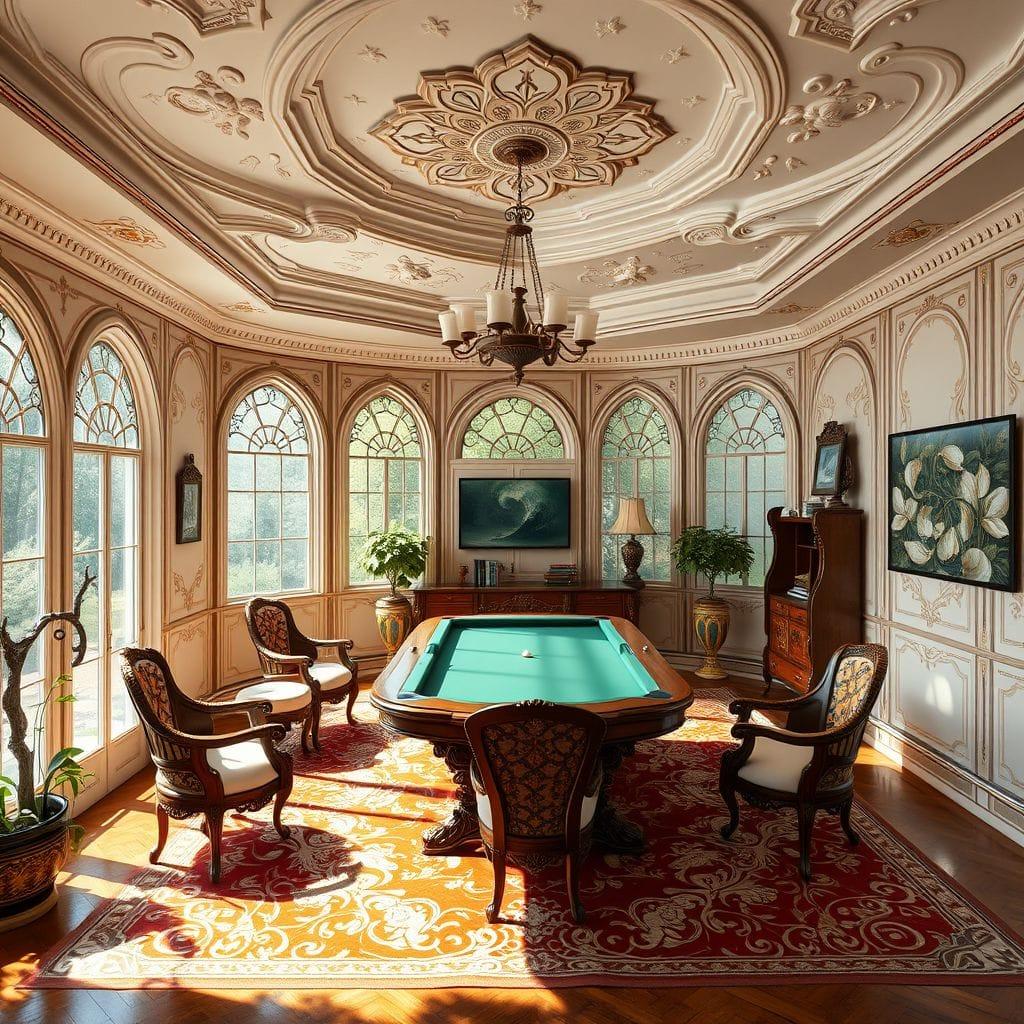 Art Nouveau Game Room design example 3