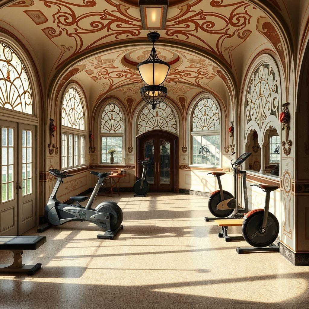 Art Nouveau Garage Gym design example 3