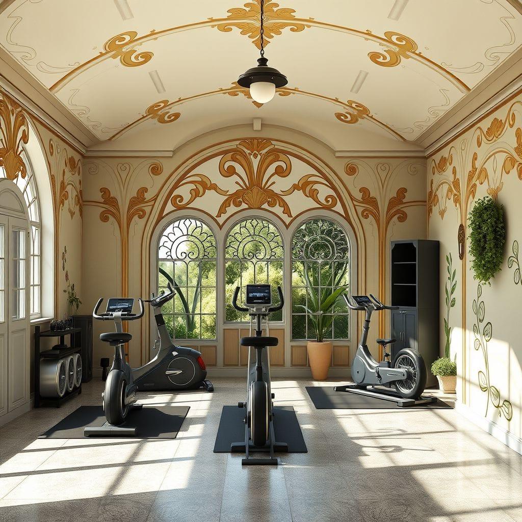 Art Nouveau Garage Gym design example 4