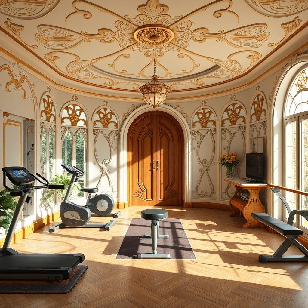 Art Nouveau Home Gym design example 1