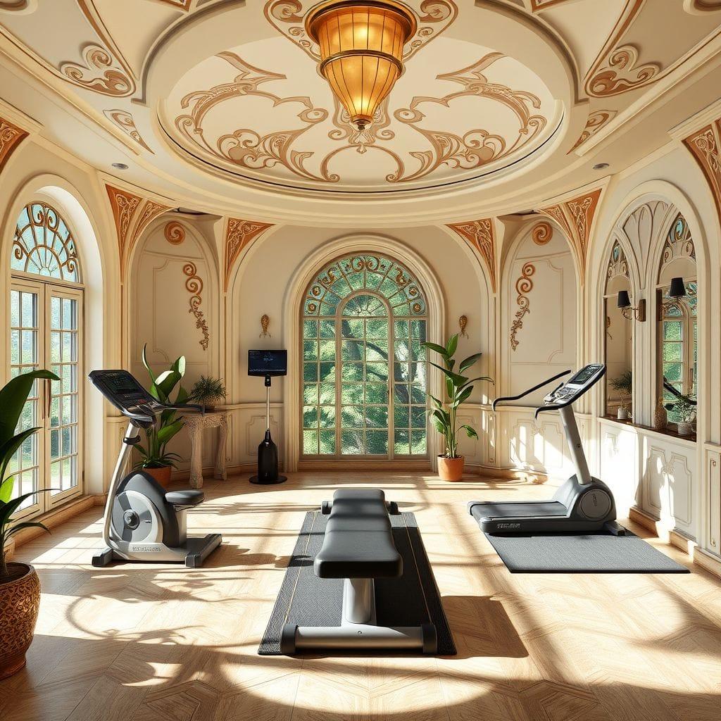 Art Nouveau Home Gym design example 2