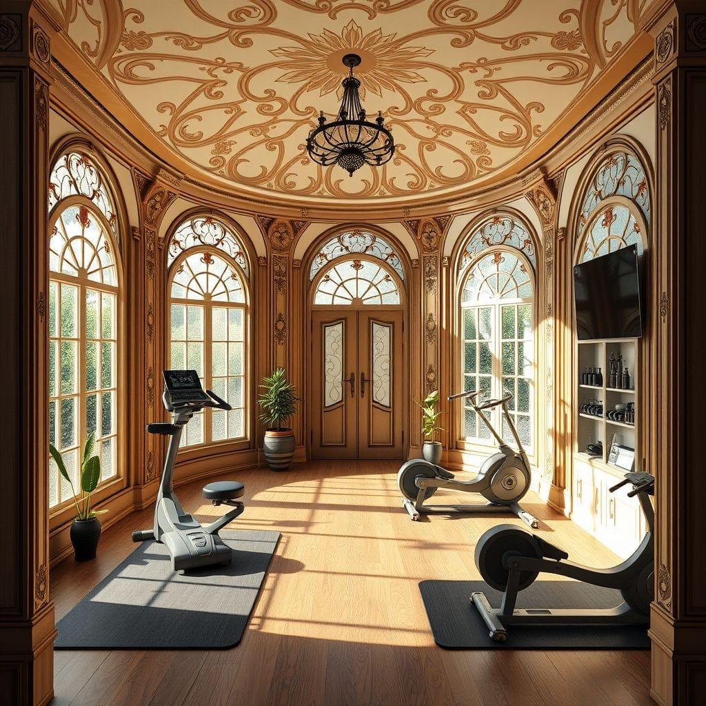 Art Nouveau Home Gym design example 3