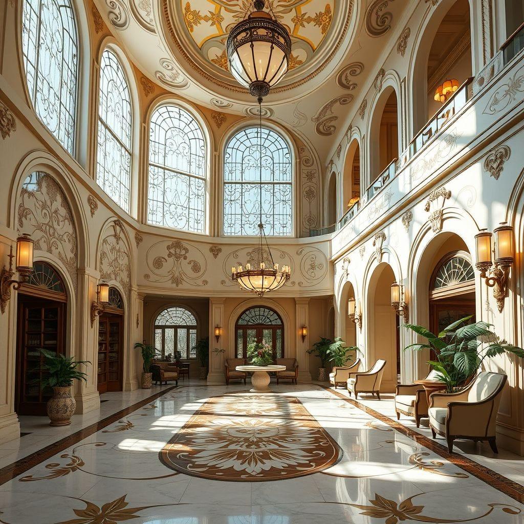Art Nouveau Hotel Lobby design example 1