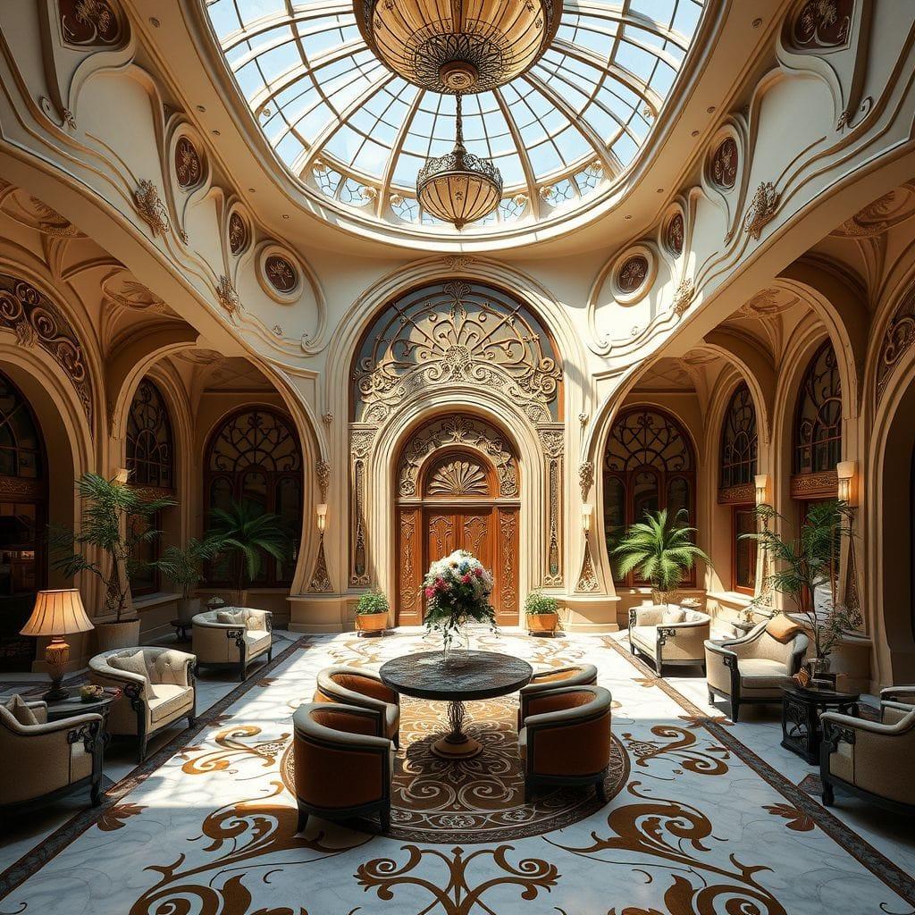 Art Nouveau Hotel Lobby design example 3