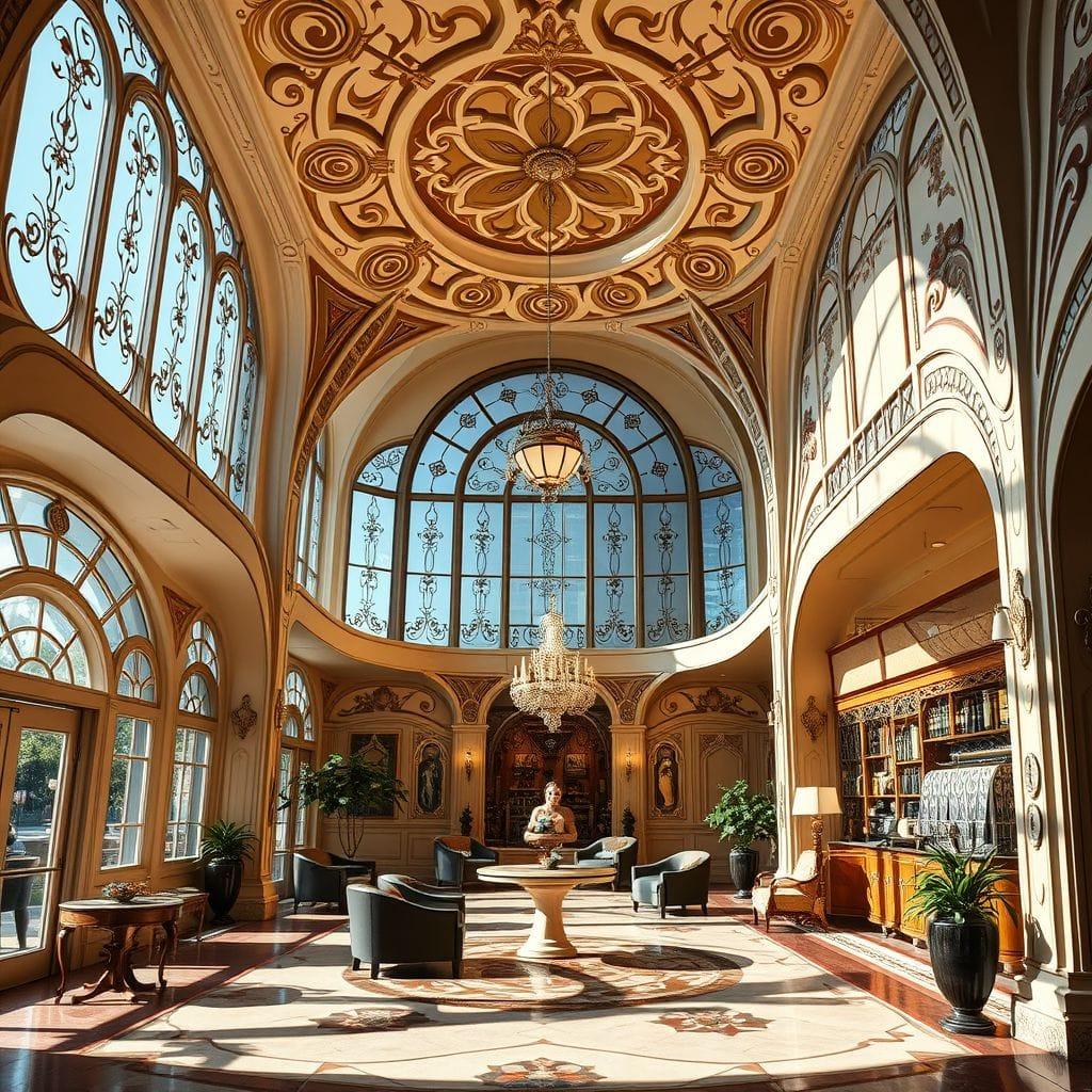 Art Nouveau Hotel Lobby design example 4