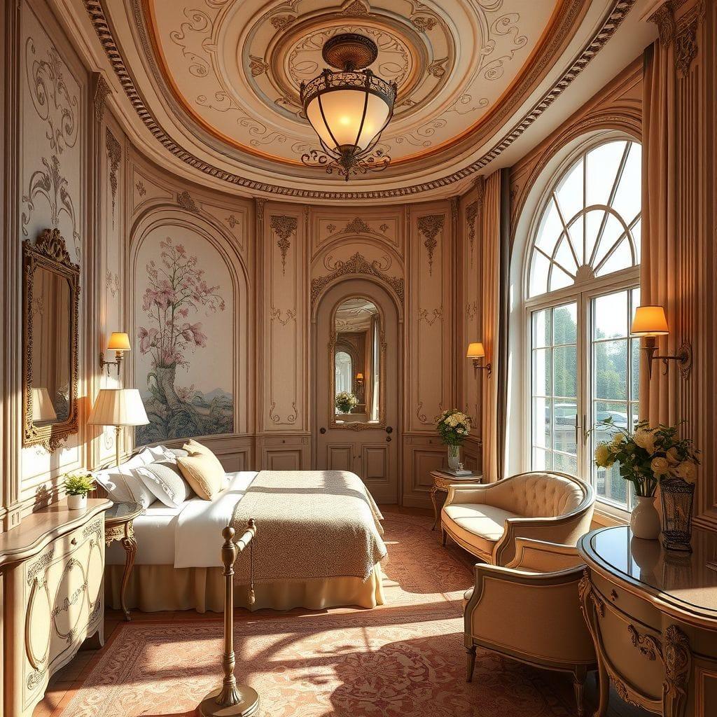 Art Nouveau Hotel Room design example 1