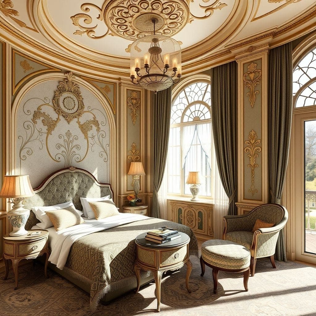 Art Nouveau Hotel Room design example 3