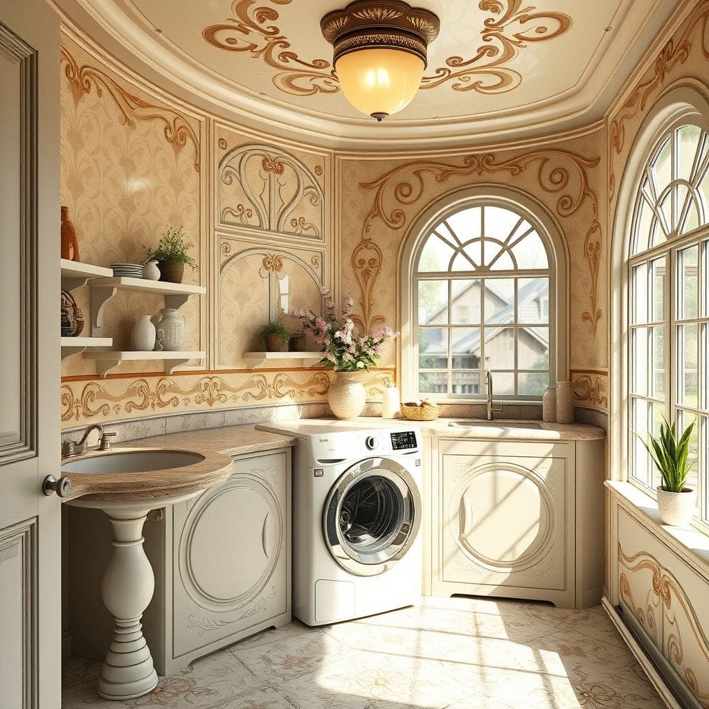 Art Nouveau Laundry Room design example 1