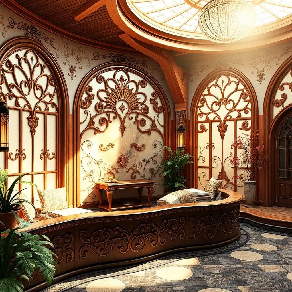 Art Nouveau Onsen design example 4